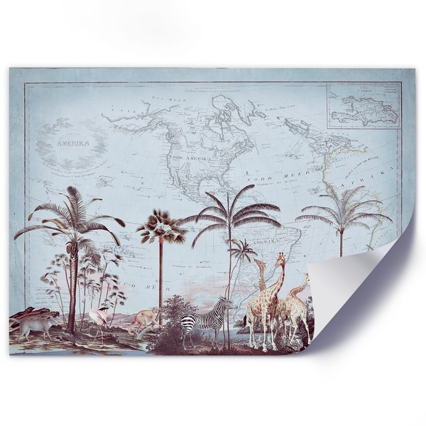 African landscape palm trees map