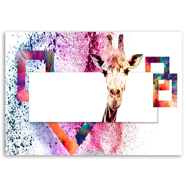 Modern Canvas painting for living room - Colourful giraffe | ARC PRINT