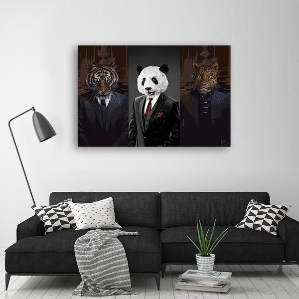 Youthful canvas painting Animals in suits | ARC PRINT