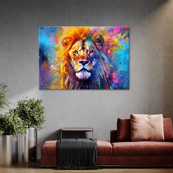 AI Colorful Lion Abstraction