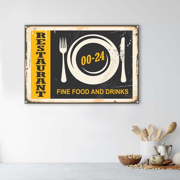 Vintage style Canvas prints Retro opening hours ARC PRINT