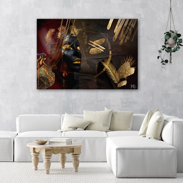 African Woman Gold Abstraction