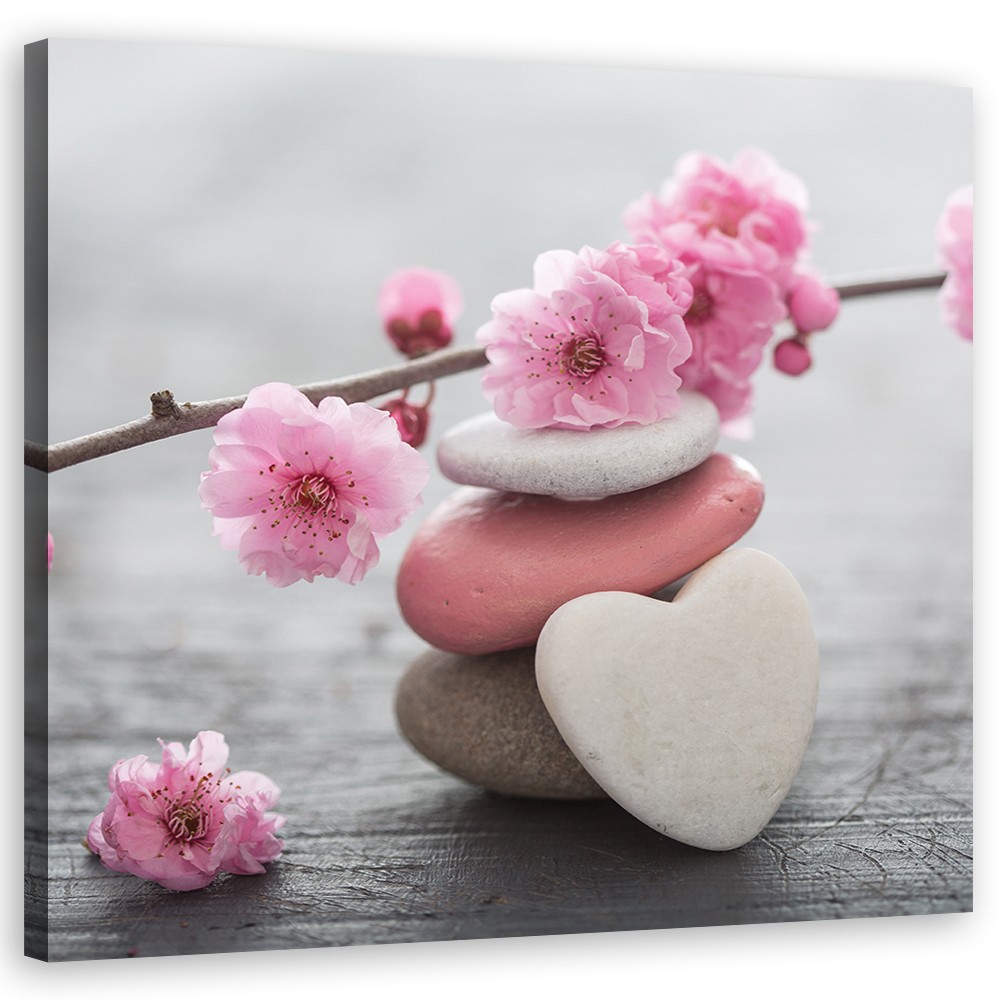 Zen flower cherry heart stone