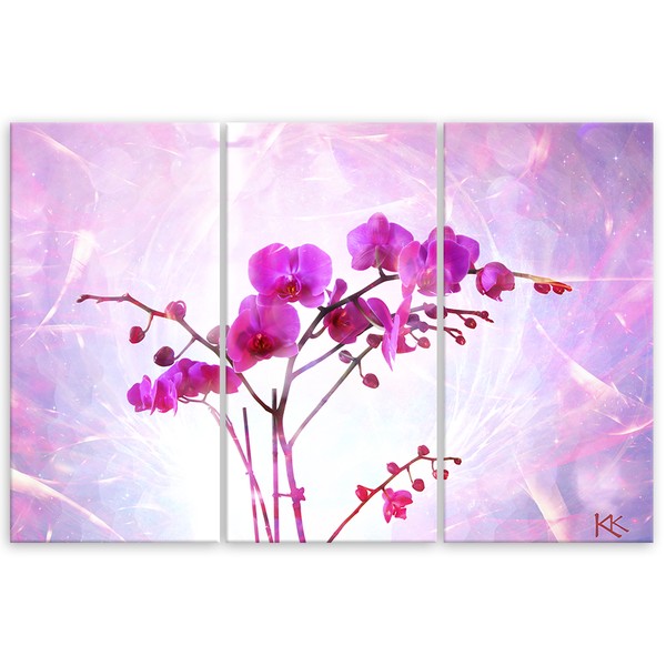 3-piece canvas painting - Ethereal orchid | ARC PRINT