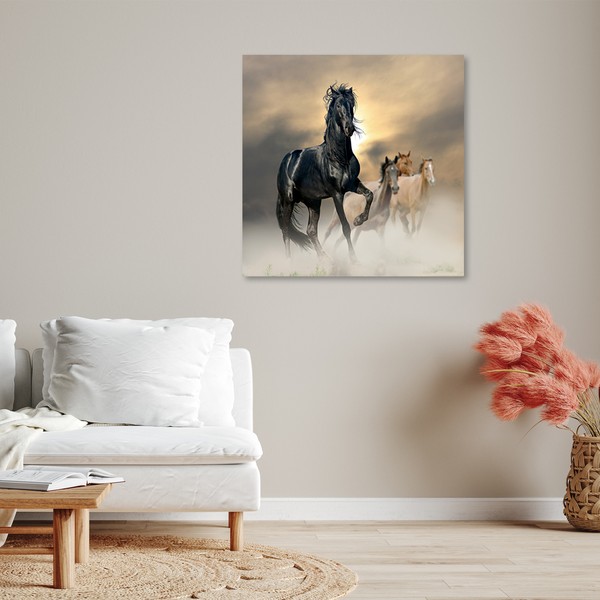 Herd of horses - decorative Canvas painting for bedroom | ARC PRINT