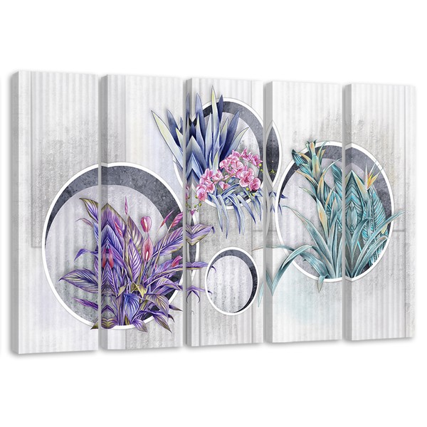 5 Piece Flower bouquets - Wall Canvas painting | ARC PRINT