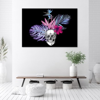 Skull and exotic flowers - Marta Horodniczy