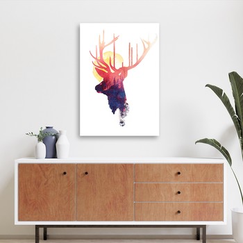 Watercolor deer head - Robert Farkas