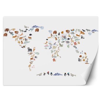 World Map Safari Animals