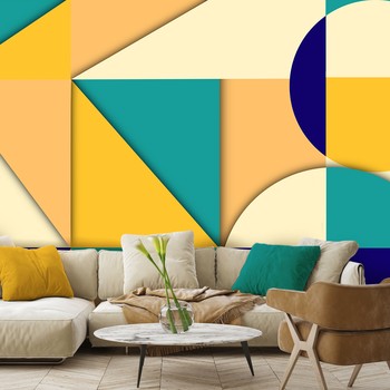 Geometric Abstract Yellow Turquoise