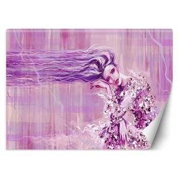 Young Woman Abstract Purple Pink