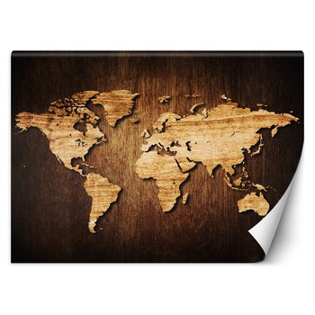 World map on wood